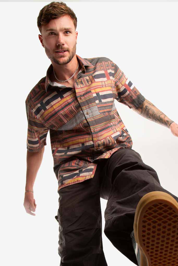 CAMISA MC AFRICAN PATTERN CAFÉ