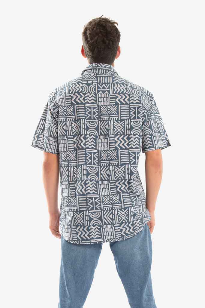 CAMISA MC AFRICAN TRIBE AZUL BLANCO