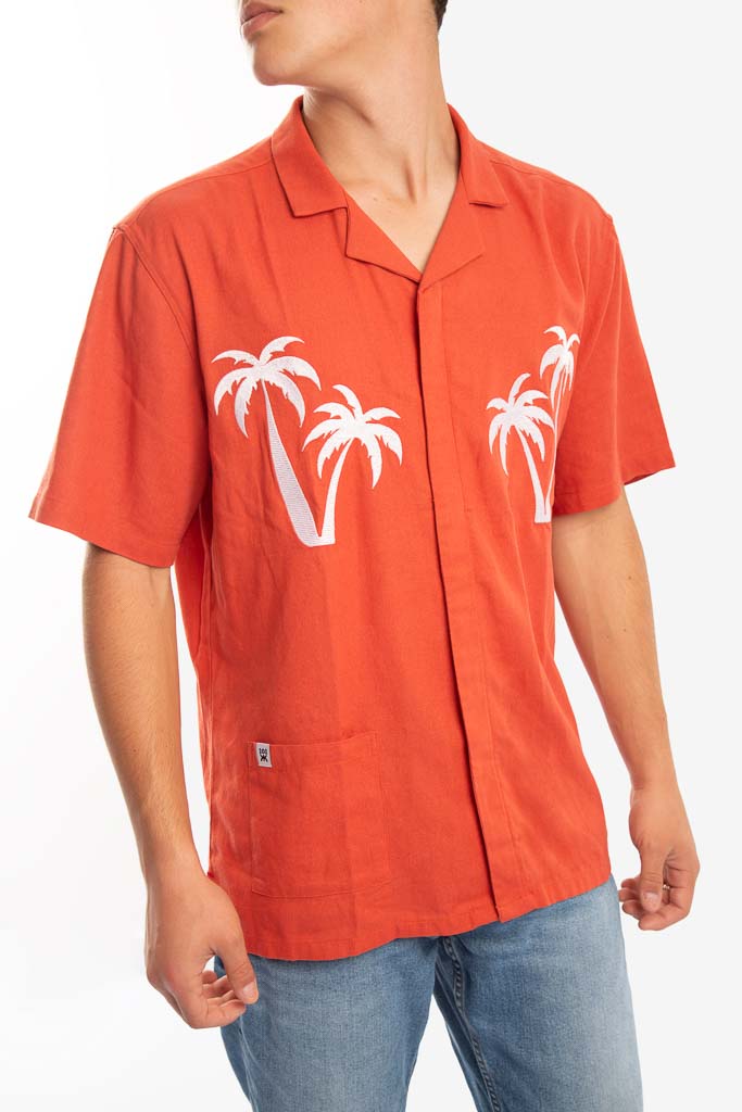CAMISA MC LINO PALMERA BLANCA