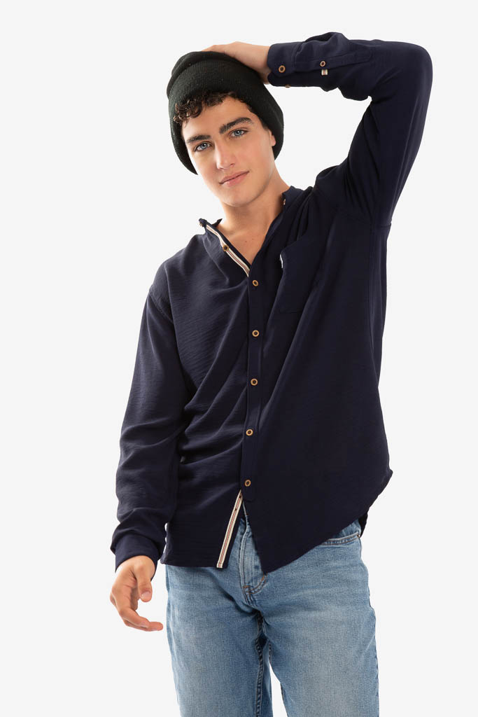 CAMISA ML MAO AZUL OSCURO