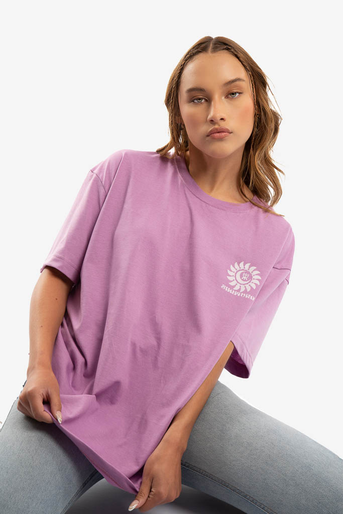 CAMISETA LILA RISE WITH THE SUN