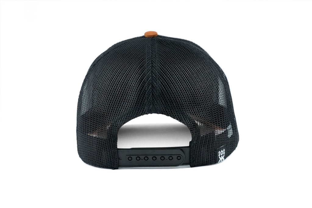 BLACK/BROWN TRUCKER WHITE CIRCLE LOGO