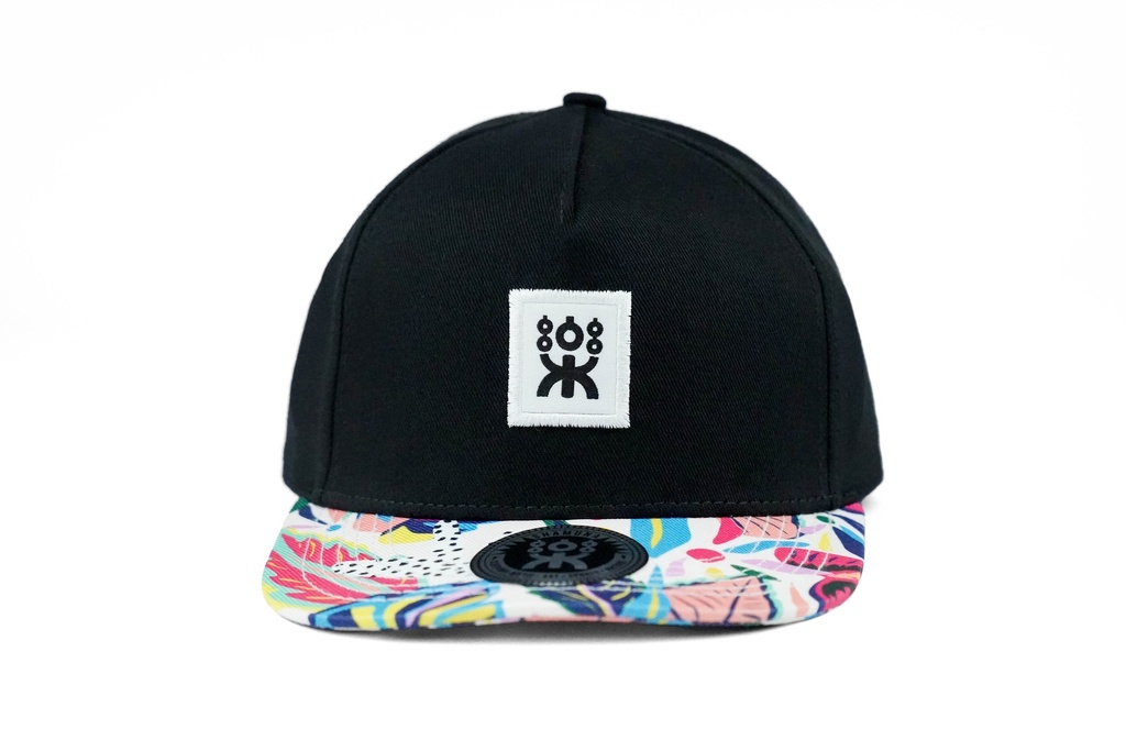 BLACK SNAPBACK COLOR LEAVES BRIM..