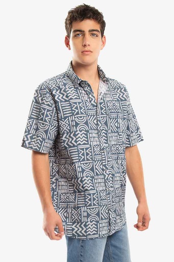 CAMISA MC AFRICAN TRIBE AZUL BLANCO