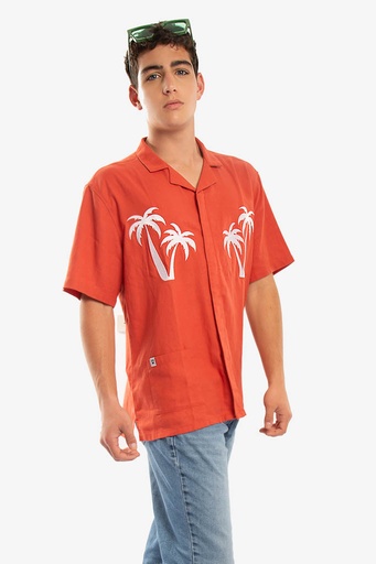 CAMISA MC LINO PALMERA BLANCA